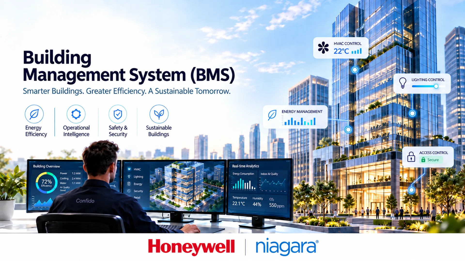 Building Management System engineering with Honeywell and Niagara technologies